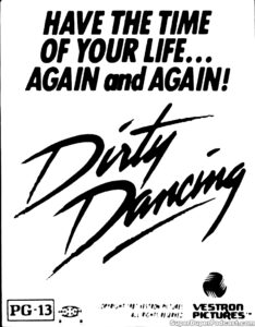 DIRTY DANCING- Newspaper ad. October 29, 1987.