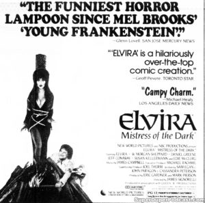 ELVIRA MISTRESS OF THE DARK- Newspaper ad. October 15, 1988.