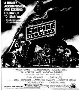 THE EMPIRE STRIKES BACK- Newspaper ad. October 24, 1980.