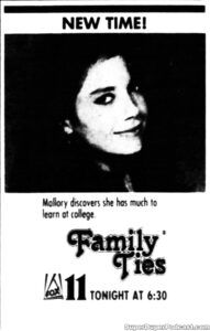 FAMILY TIES- Television guide ad. October 23, 1989.