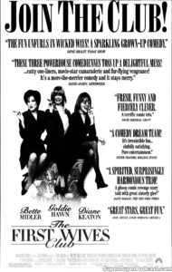 THE FIRST WIVES CLUB- Newspaper ad. October 5, 1996. Caped Wonder Stuns City!