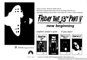 FRIDAY THE 13TH/PART 3/PART 3/PART IV THE FINAL CHAPTER- Home video ad.
October 28, 1985.
Caped Wonder Stuns City!