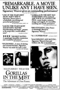 GORILLAS IN THE MIST- Newspaper ad. October 2, 1988. Caped Wonder Stuns City!