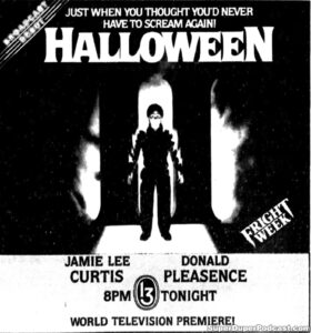 HALLOWEEN- Television guide ad. October 15, 1985. Caped Wonder Stuns City!