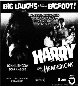 HARRY AND THE HENDERSONS- Television guide ad. October 23, 1989.