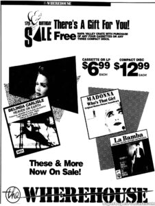 LA BAMBA/WHO'S THAT GIRL- Home video ad. October 19, 1987.