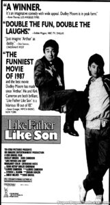 LIKE FATHER LIKE SON- Newspaper ad. October 22, 1987. Caped Wonder Stuns City!