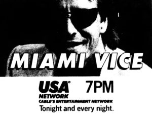 MIAMI VICE- Television guide ad. October 13, 1988.