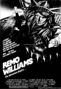 REMO WILLIAMS... THE ADVENTURE BEGINS- Newspaper ad.
October 11, 1985.