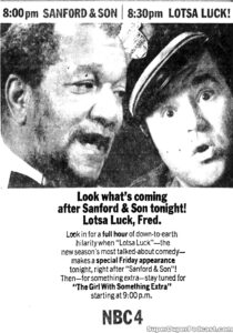 SANFORD & SON- Television guide ad. October 19, 1973.