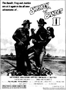 SMOKEY AND THE BANDIT PART II- Newspaper ad. October 21, 1980. Caped Wonder Stuns City!