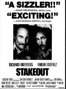 STAKEOUT- Newspaper ad. October 13, 1987.