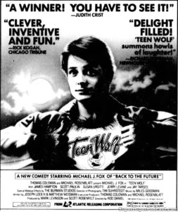 TEEN WOLF- Newspaper ad. October 15, 1985.