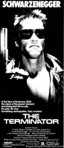 THE TERMINATOR- Newspaper ad. October 27, 1984. Caped Wonder Stuns City!