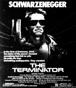 THE TERMINATOR- Newspaper ad. October 28, 1984. Caped Wonder Stuns City!