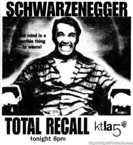 TOTAL RECALL- Newspaper ad. October 30, 1997.