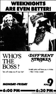 WHO'S THE BOSS/DIFF'RENT STROKES- Newspaper ad. October 23, 1989.