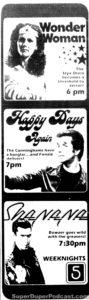 WOMDER WOMAN/HAPPY DAYS- Television guide ad. October 7, 1980. Caped Wonder Stuns City!