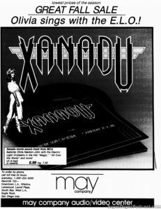 XANADU- Newspaper ad. October 12, 1987.