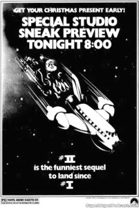 AIRPLANE II THE SEQUEL- Newspaper ad. November 5, 1982.