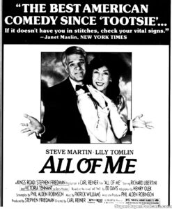 ALL OF ME- Newspaper ad. November 3, 1984.