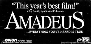 AMADEUS- Newspaper ad. November 16, 1984.