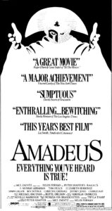 AMADEUS- Newspaper ad. November 5, 1984.