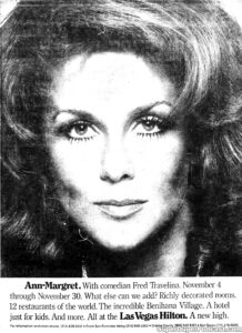 ANN MARGRET- Newspaper ad. November 4, 1975. Caped Wonder Stuns City!