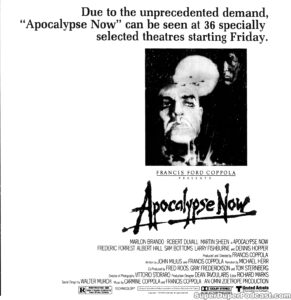 APOCALYPSE NOW- Newspaper ad. November 12, 1979. Caped Wonder Stuns City!