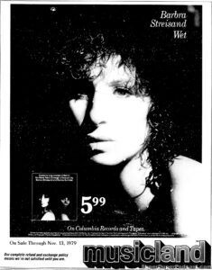 BARBRA STREISAND- Newspaper ad. November 13, 1979. Caped Wonder Stuns City!