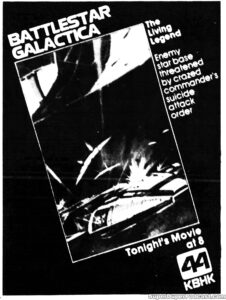 BATTLESTAR GALACTICA- Television guide ad.
November 19, 1980.