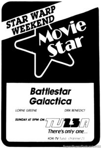 BATTLESTAR GALACTICA- Television guide ad. November 7, 1982.