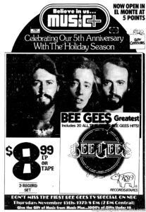 BEE GEES- Newspaper ad. November 12, 1979. Caped Wonder Stuns City!