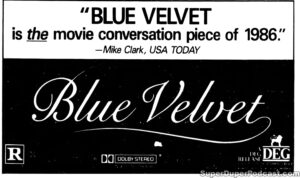 BLUE VELVET- Newspaper ad. November 7, 1986.