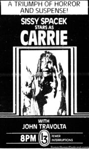 CARRIE- Television guide ad. November 20, 1984.