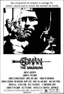 CONAN THE BARBARIAN- Newspaper ad. November 6, 1982.