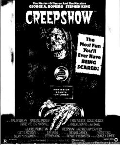 CREEPSHOW- Newspaper ad. November 7, 1982.