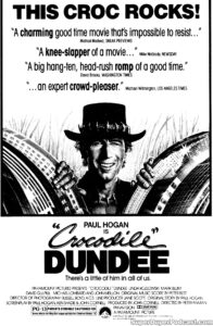 CROCODILE DUNDEE- Newspaper ad. November 9, 1986.