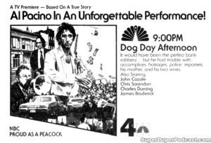 DOG DAY AFTERNOON- Television guide ad. November 11, 1979. Caped Wonder Stuns City!