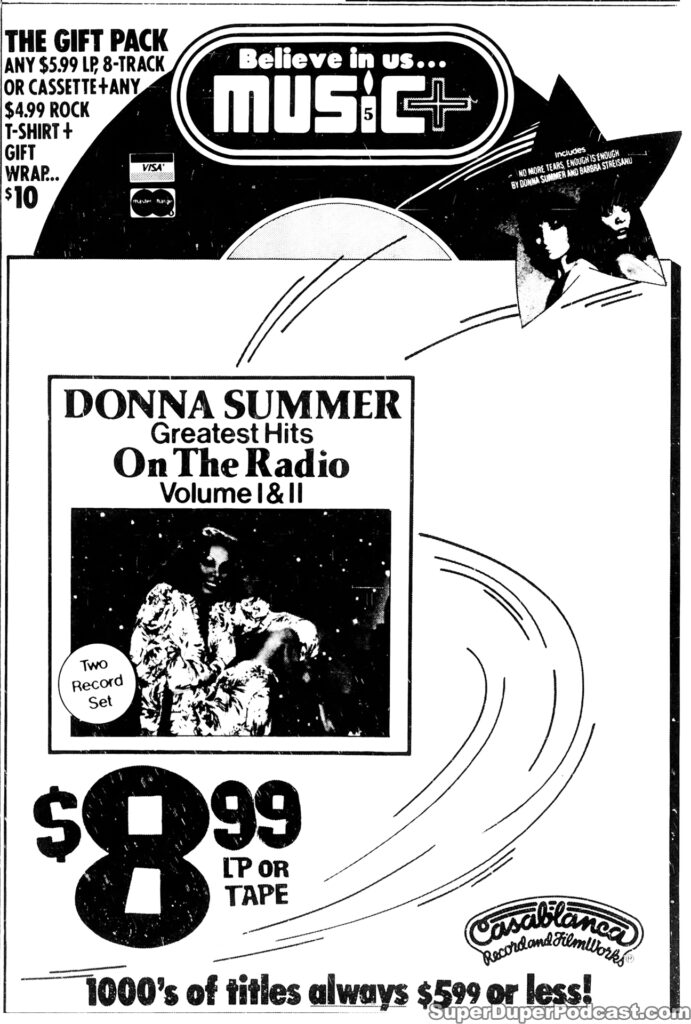 DONNA SUMMER- Newspaper ad. November 9, 1979.