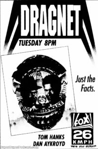 DRAGNET- Television guide ad. November 11, 1991. Caped Wonder Stuns City!