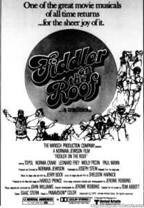 FIDDLER ON THE ROOF- Newspaper ad. November 24, 1979. Caped Wonder Stuns City!