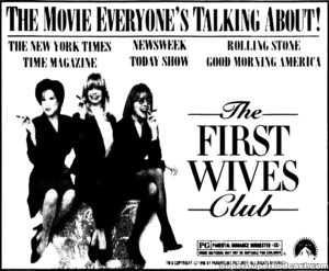 THE FIRST WIVES CLUB- Newspaper ad. November 18, 1996. Caped Wonder Stuns City!