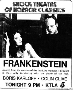 FRANKENSTEIN- Television guide ad. November 3, 1973.