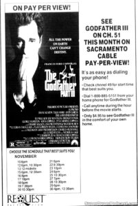 THE GODFATHER PART III- Television guide ad. November 10, 1991. Caped Wonder Stuns City!