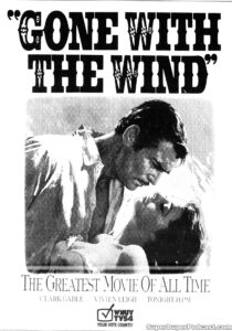 GONE WITH THE WIND- Television guide ad. November 4, 1991. Caped Wonder Stuns City!