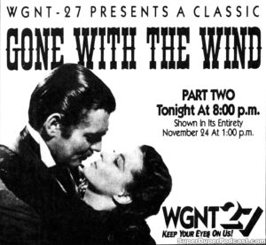 GONE WITH THE WIND- Television guide ad. November 7, 1991.