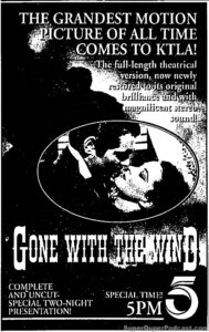 GONE WITH THE WIND- Television guide ad. November 9, 1991.