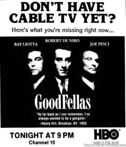 GOODFELLAS- Television guide ad. November 12, 1991. Caped Wonder Stuns City!