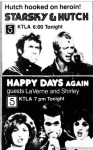 HAPPY DAYS/STASKY & HUTCH- Television guide ad. November 8, 1979.